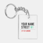 Your Name Street  Acrylic Keychains