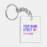 Your Name Street  Acrylic Keychains