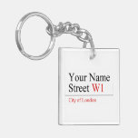 Your Name Street  Acrylic Keychains