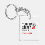 Your Name Street  Acrylic Keychains