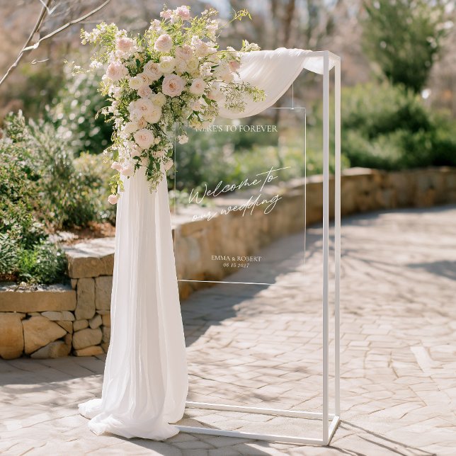 Acrylic Modern Minimal Wedding Welcome Sign (Acrylic Modern Minimal Wedding Welcome Sign)