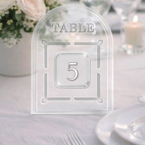 Acrylic Modern Minimalist Wedding Table Number