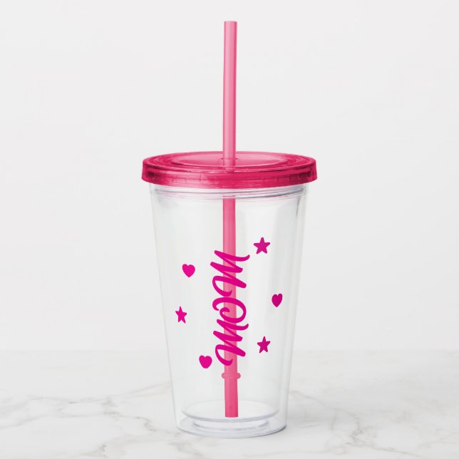 Acrylic Mom Vaso for Mother's Day Acrylic Tumbler (Front)