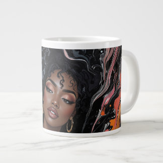 Acrylic Motion Art Design African-American Beauty Giant Coffee Mug