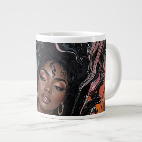 Acrylic Motion Art Design African-American Beauty Giant Coffee Mug