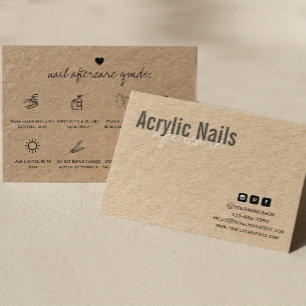 Acrylic Nails Aftercare Guide – Minimalist Kraft Business Card