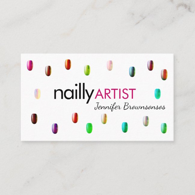 Acrylic Nails Artist Makeup elegant Business Card