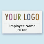 Acrylic Name Tag Magnetic Custom Business Logo<br><div class="desc">Personalize our AcryliPrint® HD acrylic name tag with your company logo, employee name, professional job title, or other custom text. It has a magnetic back fastener (do not use with pacemakers). It's scratch-resistant, waterproof, UV resistant, and printed in full color. This template features a modern and minimalist design with bold...</div>
