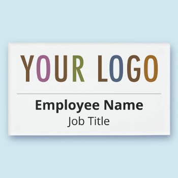 Acrylic Name Tag Magnetic Custom Business Logo by MISOOK at Zazzle