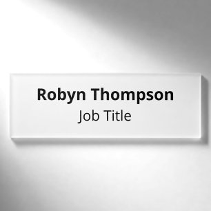 Acrylic Name Tag Magnetic Minimalist Professional