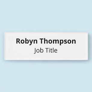 Acrylic Name Tag Magnetic Minimalist Professional