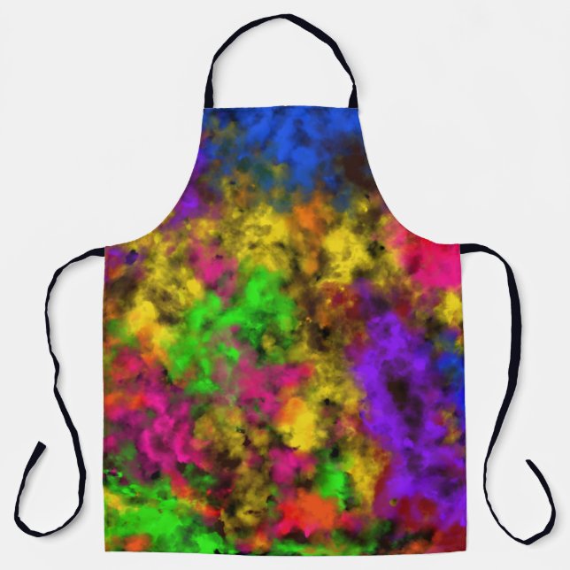 Acrylic Neon Colors Paint Splatter Splash Abstract Apron (Front)