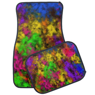Acrylic Neon Colors Paint Splatter Splash Abstract Car Floor Mat