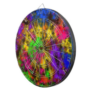 Acrylic Neon Colors Paint Splatter Splash Abstract Dart Board