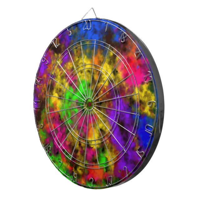 Acrylic Neon Colors Paint Splatter Splash Abstract Dart Board (Front Right)