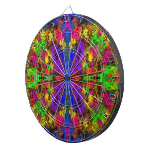Acrylic Neon Colors Paint Splatter Splash Abstract Dart Board