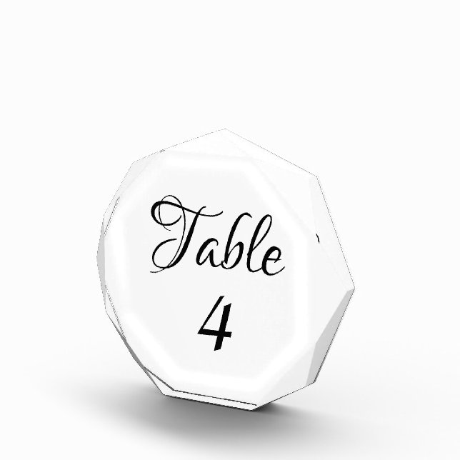 Acrylic Octagon Table Number Plaque (Right)