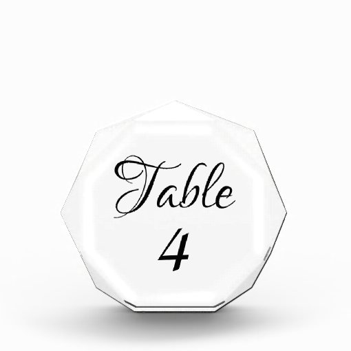 Acrylic Octagon Table Number Plaque Zazzle