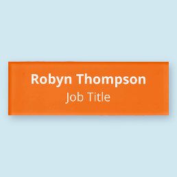Acrylic Orange Nametag Magnetic High Quality Name Tag