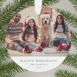 Acrylic Ornament | Family Portrait Christmas Photo<br><div class="desc">This acrylic round Christmas ornament turns your family portrait into a festive keepsake that shines beautifully on the tree. The clear acrylic surface adds a modern touch and reflects the light for a subtle, elegant glow. Easily personalize it in Zazzle’s design tool by uploading your favorite photo, custom text “Happy...</div>