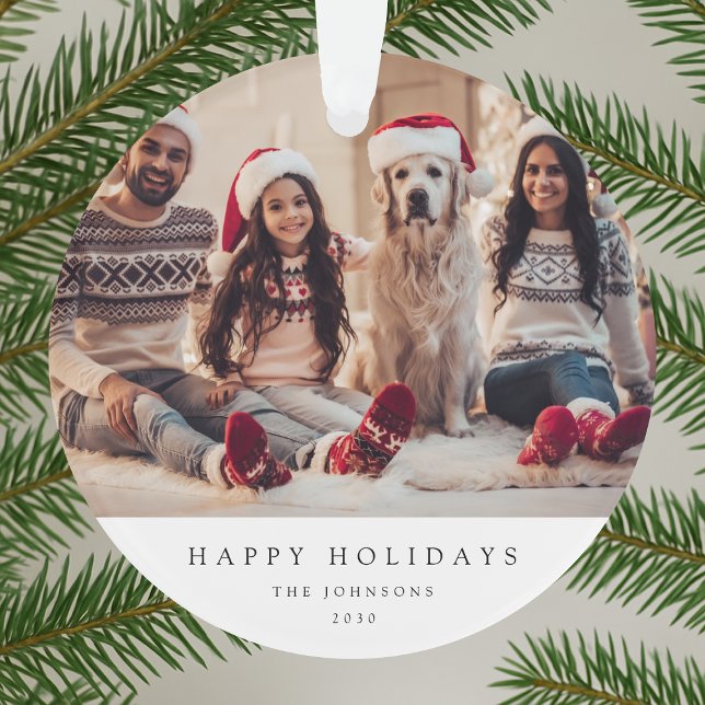 Acrylic Ornament | Family Portrait Christmas Photo (Acrylic round family portrait ornament by Guava, perfect for personal Christmas gifting)