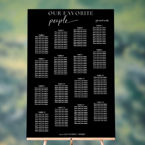 Acrylic Our Favorite People Wedding Seating Chart