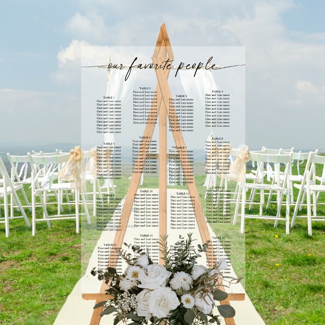 Acrylic Our Favorite People Wedding Seating Chart (Creator Uploaded)