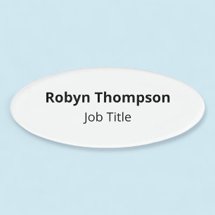 Acrylic Oval Nametag No Logo Magnetic Professional Name Tag