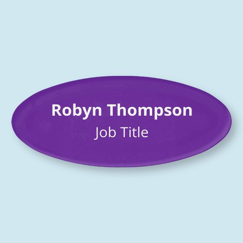 Acrylic Oval Purple Name Tag Magnetic Personalized