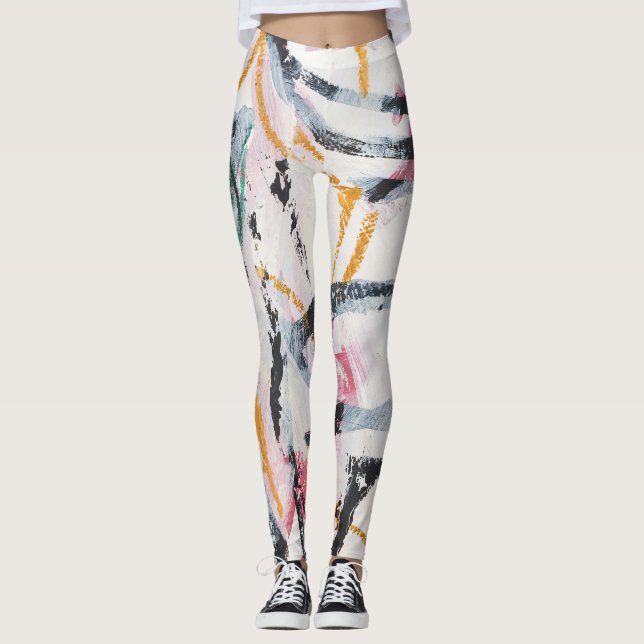 Acrylic Paint Design Element Leggings (Front)