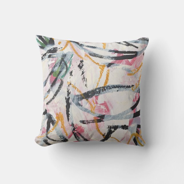 Acrylic Paint Design Element Throw Pillow (Front)