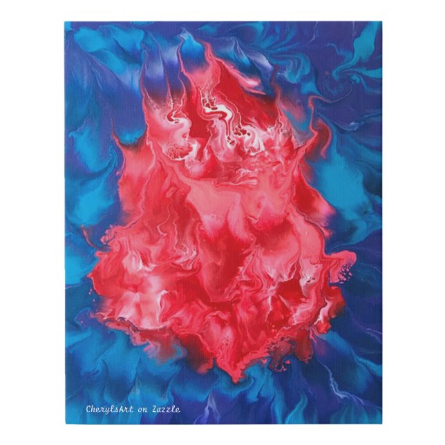 Acrylic Paint Pour Lava Design CherylsArt Faux Canvas Print (Front)