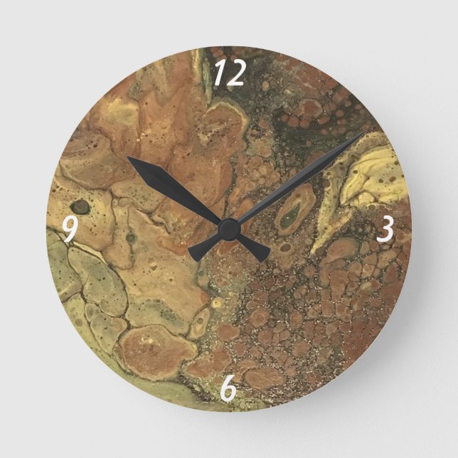 Acrylic Paint Pour Wall Clock (Front)
