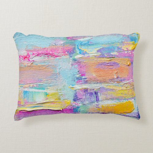 Acrylic Painting Art Background Texture Accent Pillow