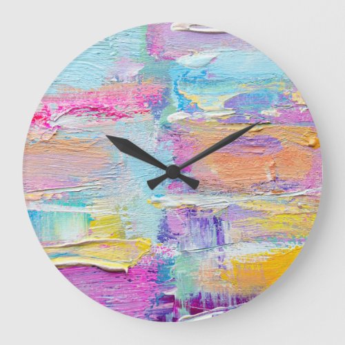 Acrylic Painting Art Background Texture Large Clock