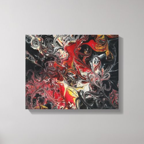 Acrylic Painting Fire Burst on a 13x11 Canvas