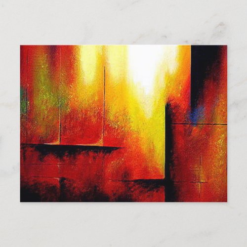 Acrylic Painting Template Modern Abstract Art Postcard