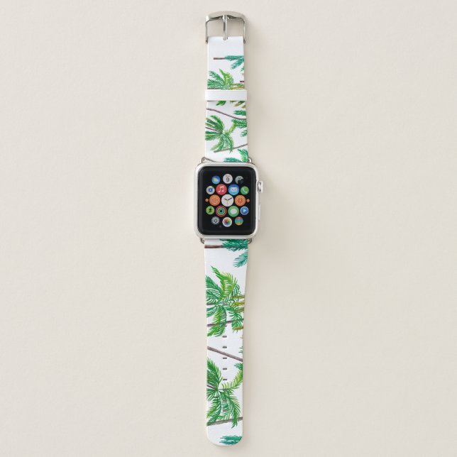 Acrylic Palms: Summer Textile Texture. Apple Watch Band (Front)