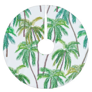 Acrylic Palms: Summer Textile Texture. Brushed Polyester Tree Skirt