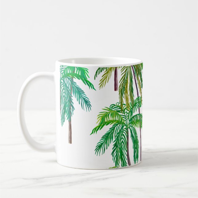 Acrylic Palms: Summer Textile Texture. Coffee Mug (Left)