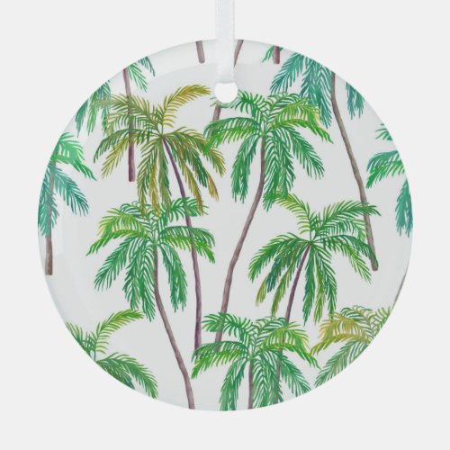 Acrylic Palms Summer Textile Texture Glass Ornament