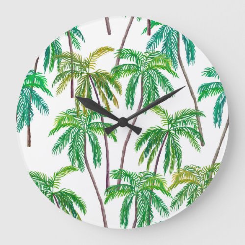 Acrylic Palms Summer Textile Texture Large Clock