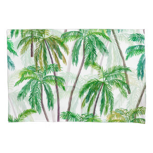 Acrylic Palms: Summer Textile Texture. Pillow Case
