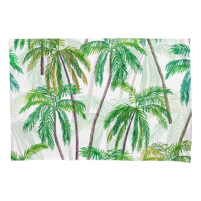 Acrylic Palms: Summer Textile Texture. Pillow Case (Front)