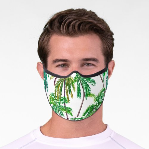 Acrylic Palms Summer Textile Texture Premium Face Mask