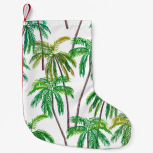 Acrylic Palms: Summer Textile Texture. Small Christmas Stocking