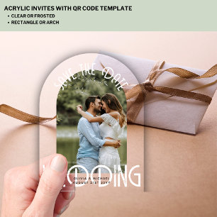 ACRYLIC Photo Save Date Modern Elegant Minimalist Invitations
