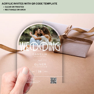 ACRYLIC Photo Wedding Invite Modern Minimal ARCH Acrylic Invitations