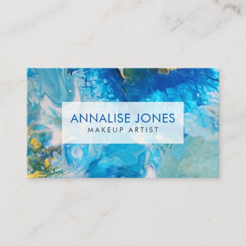 Acrylic pour Abstract painting _ Ocean Foam Business Card