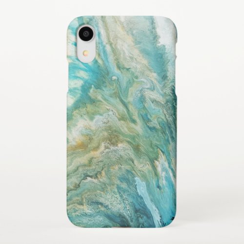 Acrylic pour abstract turquoise coast iPhone XR case